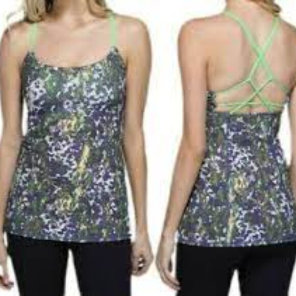 LULULEMON FLORAL DOT Pistachio Dancing Warrior Tank - Picture 3 of 7